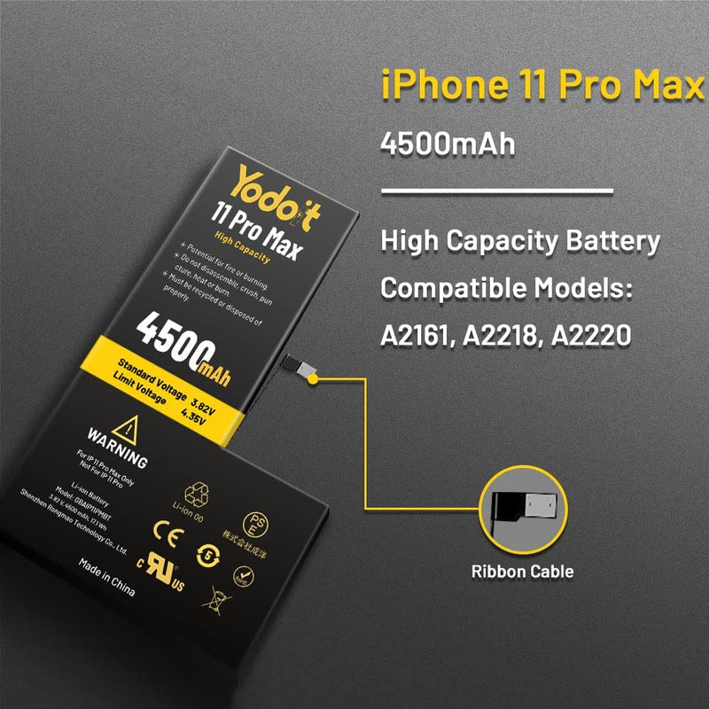 Battery Replacement for iPhone 11 Pro Max 5500mAh High Capacity Yodoit