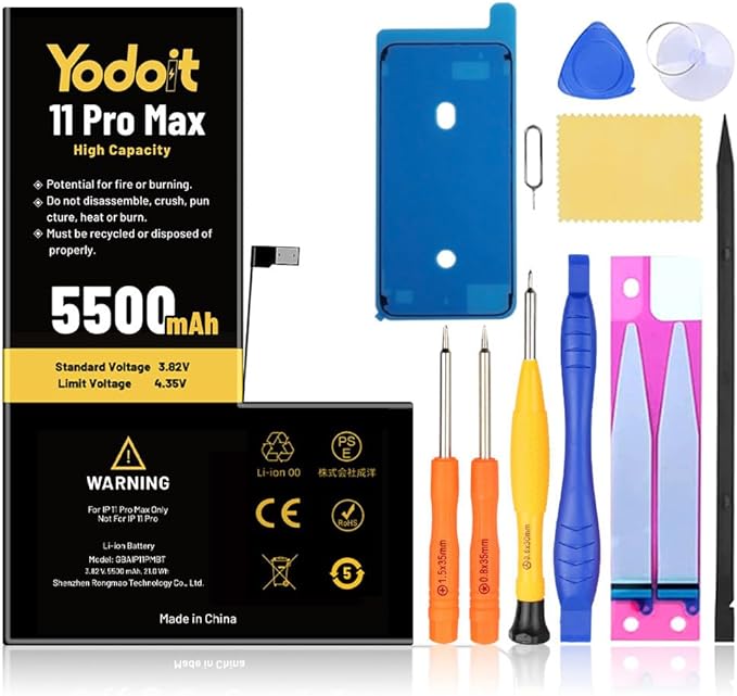 Remplacement de la batterie pour iPhone 11 Pro Max 4500mAh haute capacité Yodoit