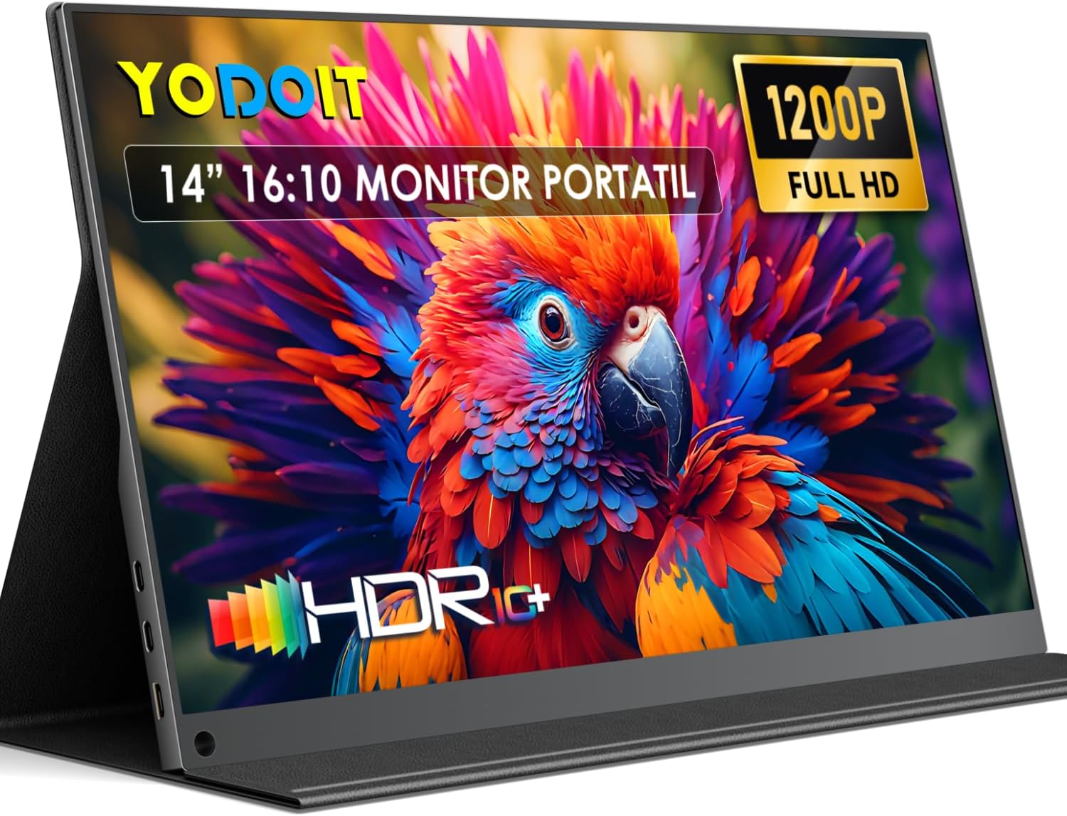 Portable Monitor 1920×1080 FHD Monitor Screen IPS Display with USB Type C Built-in Speakers Eye Care Monitor for PC, Laptop, MacBook, Xbox, PS 3/4/5, Switch and TV