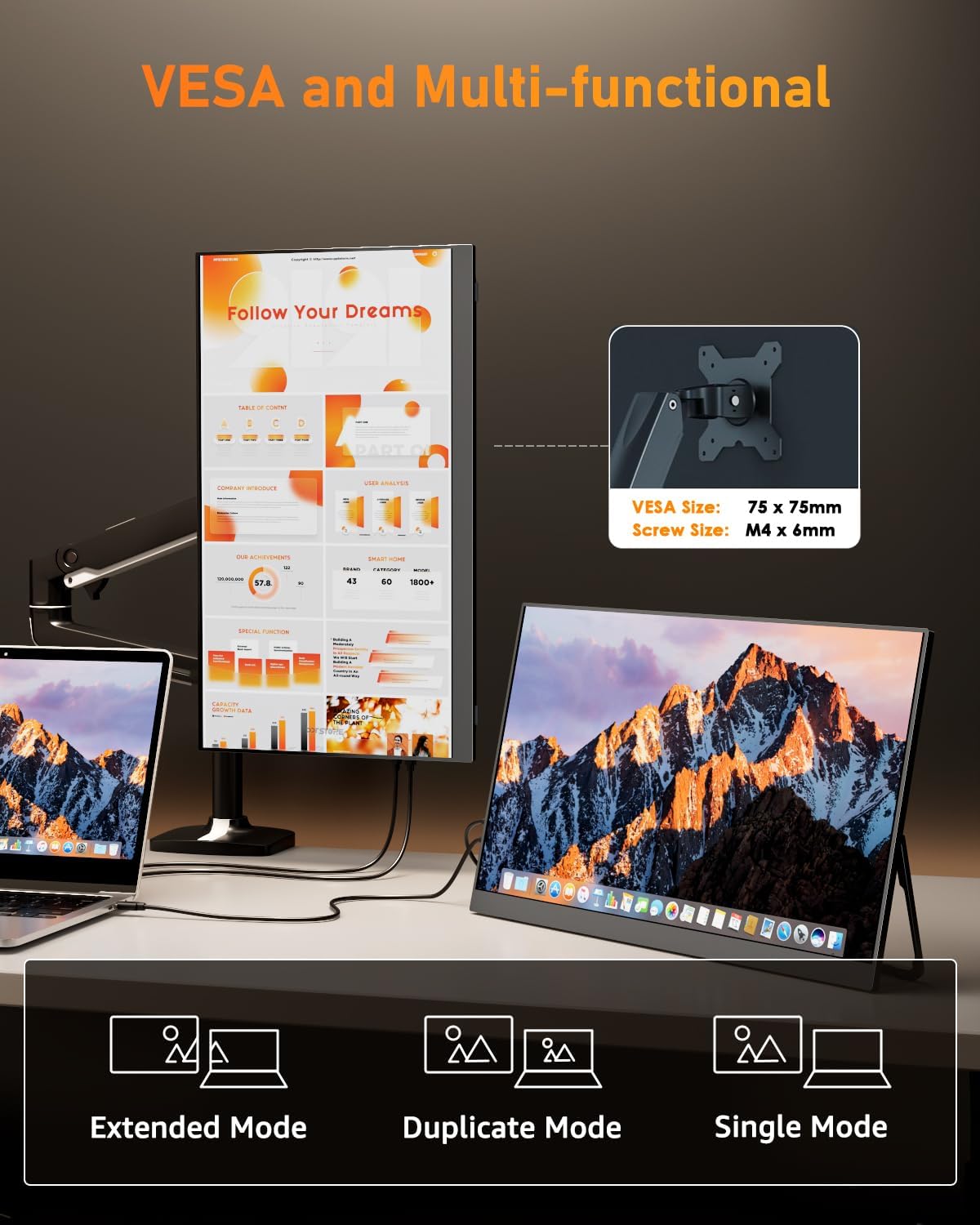 YODOIT Portable Monitor | 18.5” FHD 1080P 100Hz