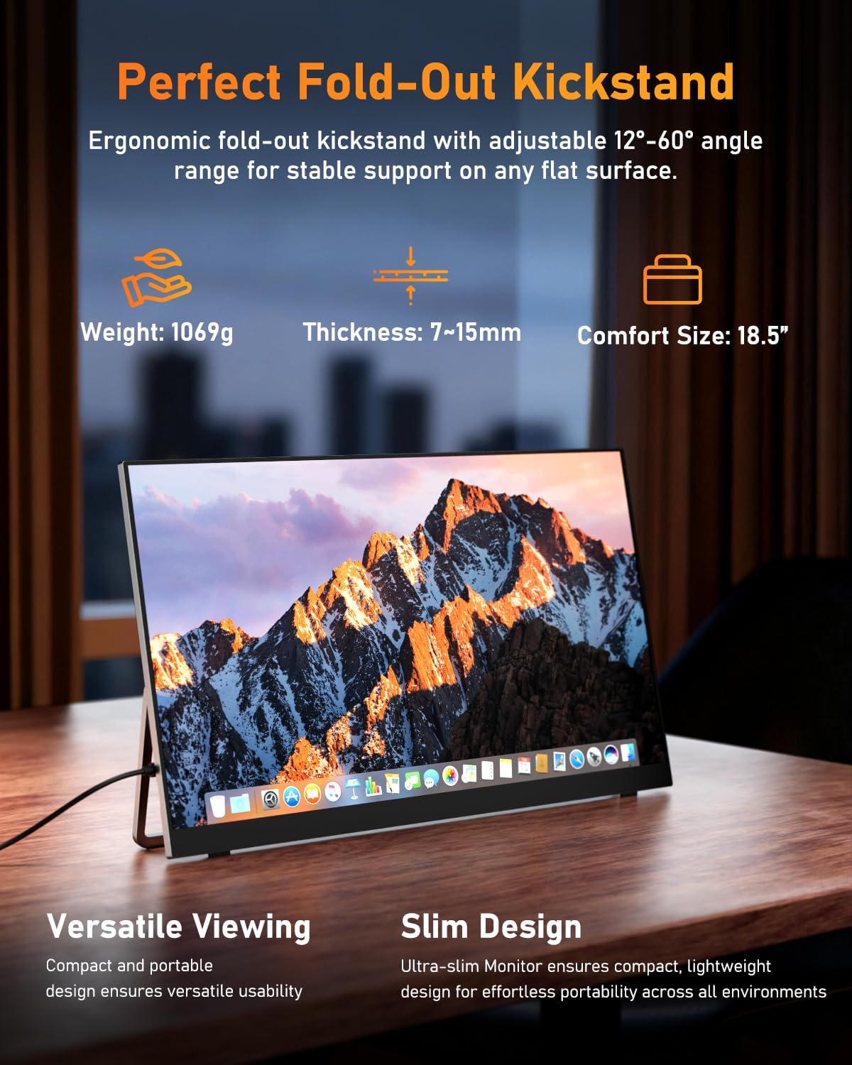 YODOIT Portable Monitor | 18.5” FHD 1080P 100Hz