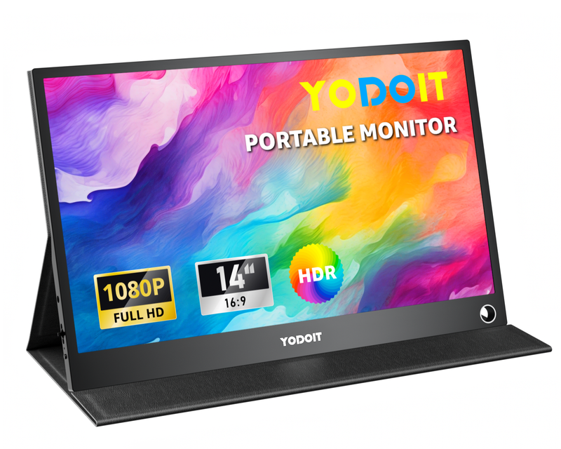 Moniteur portable 1920x1080 Ecran de moniteur FHD Affichage IPS avec haut-parleurs integres USB Type C Moniteur de soins oculaires