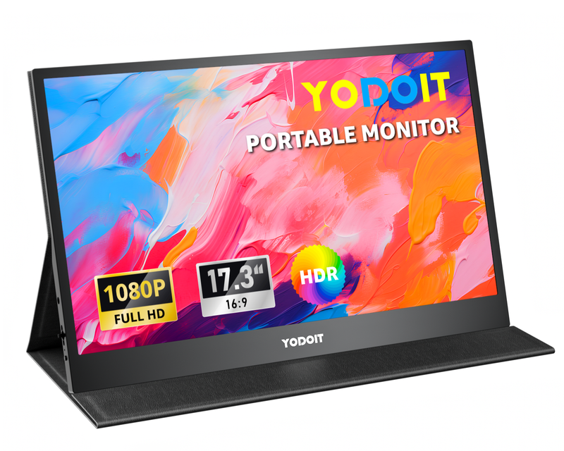 Moniteur portable 1920x1080 Ecran de moniteur FHD Affichage IPS avec haut-parleurs integres USB Type C Moniteur de soins oculaires