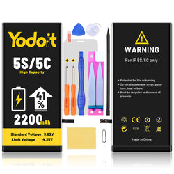 Battery Replacement For Apple iPhone 5S/5C 2200mAh Premium High Capacity - Yodoit